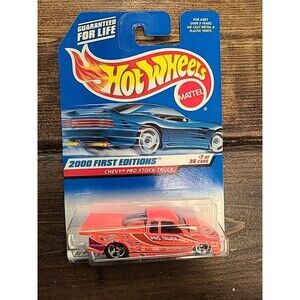 Vintage NOS NEW Hot Wheels 2000 First Edition #067 Chevy Pro Stock Truck Orange